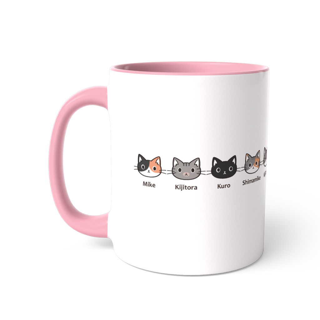 5匹のかわいいねこちゃんたち ツートンカラーマグカップ