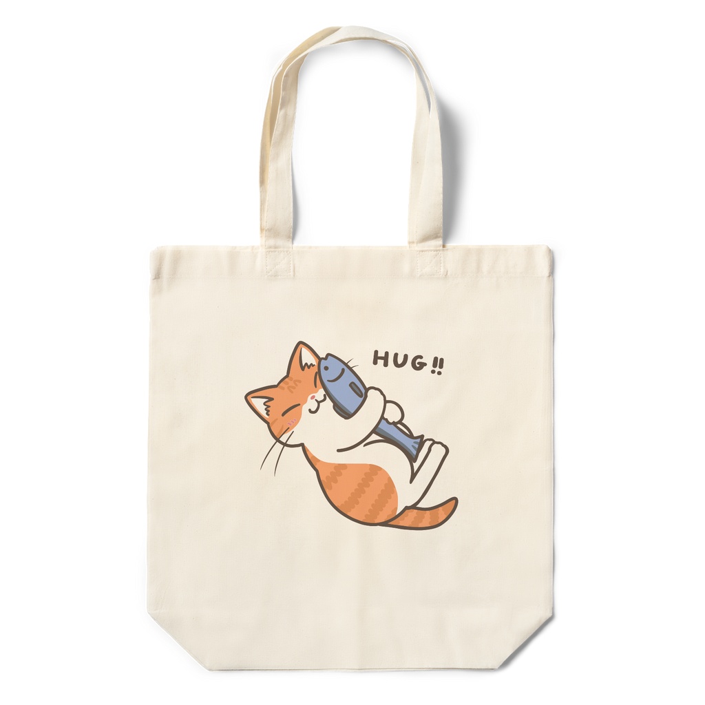 ぎゅっと HUG ねこちゃん (茶白猫ver) エコバッグ