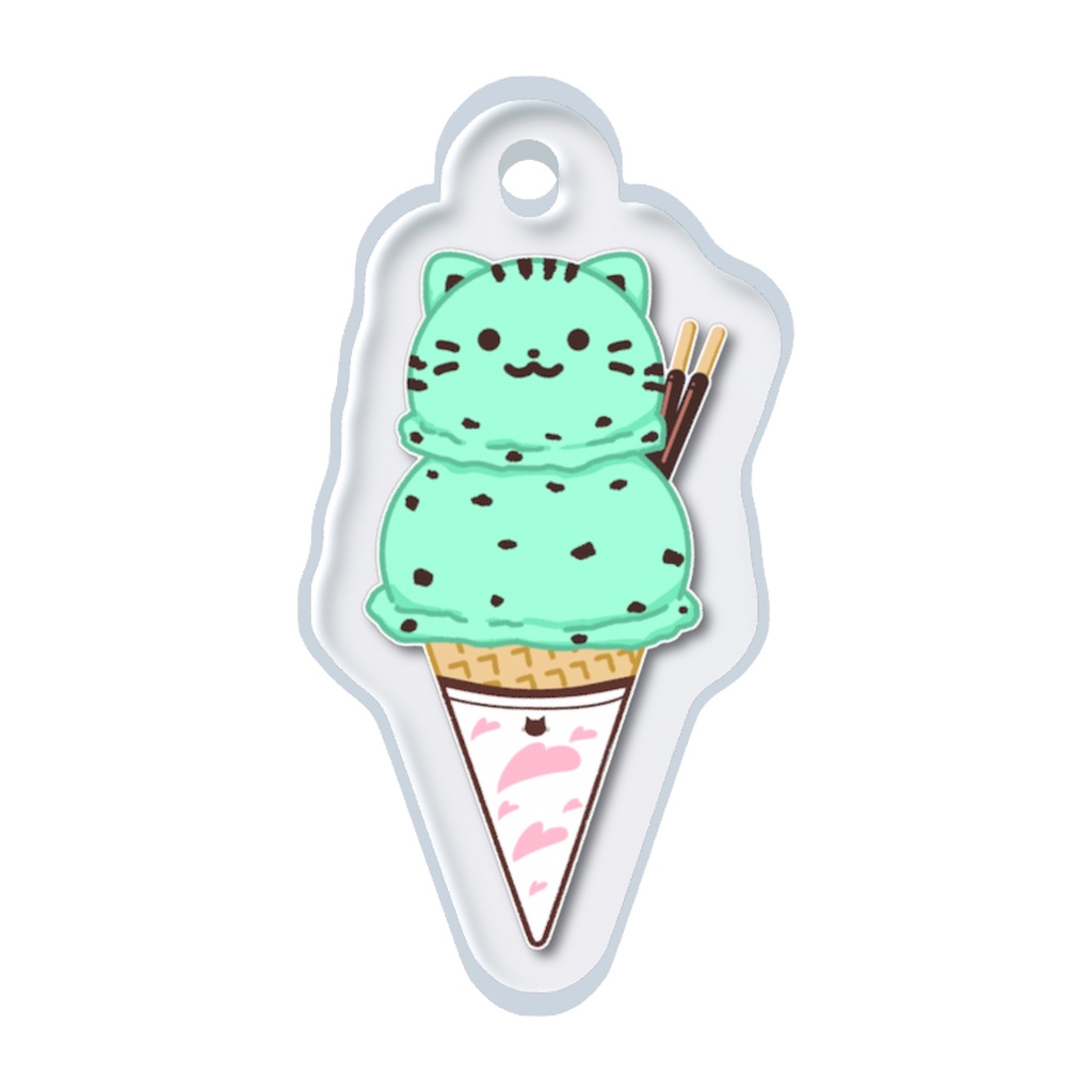 ねこチョコミントアイス めじるしチャーム