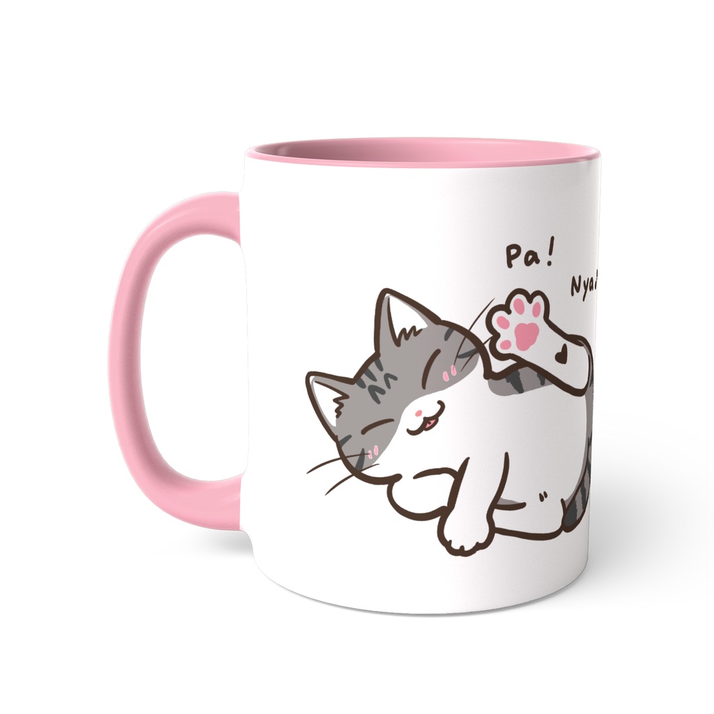 足ぱ!にゃ♪ (キジ白猫ver) ツートンカラーマグカップ