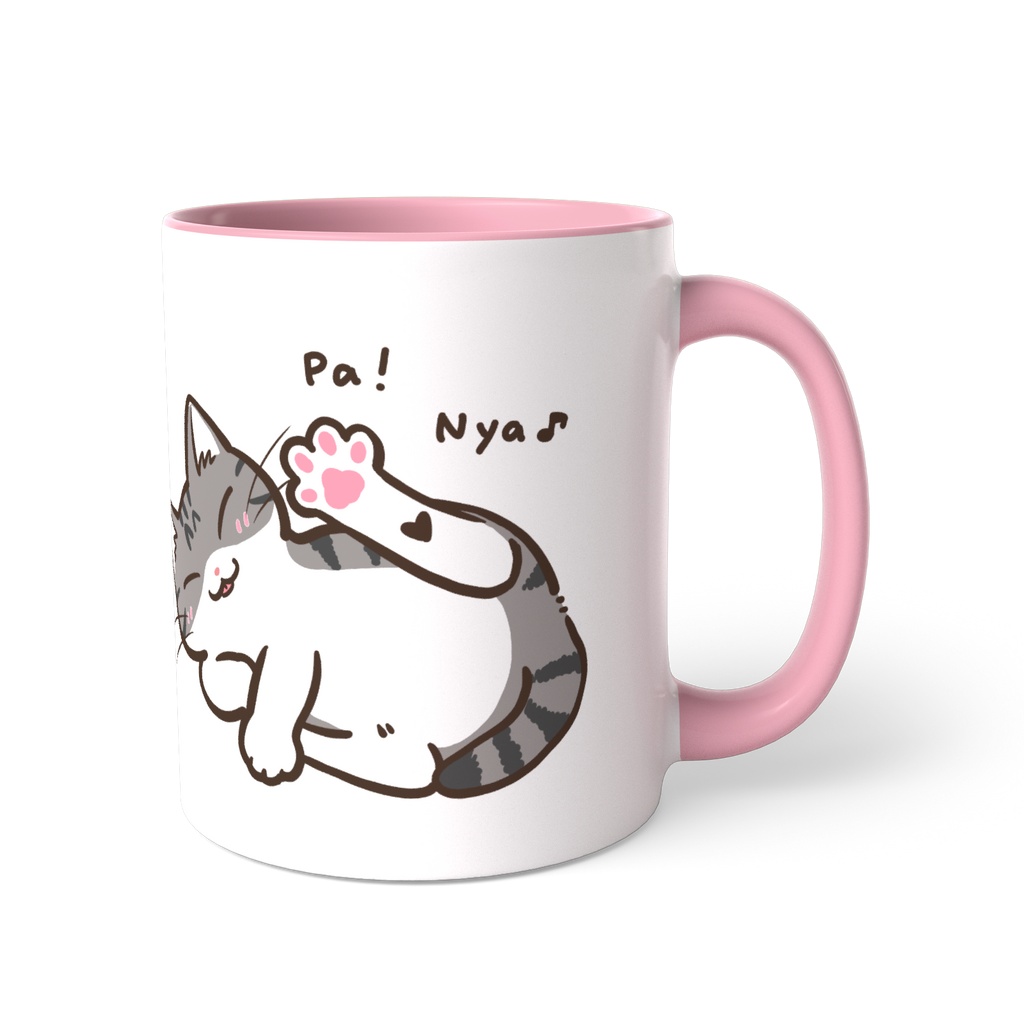 足ぱ!にゃ♪ (キジ白猫ver)　ツートンカラーマグカップ