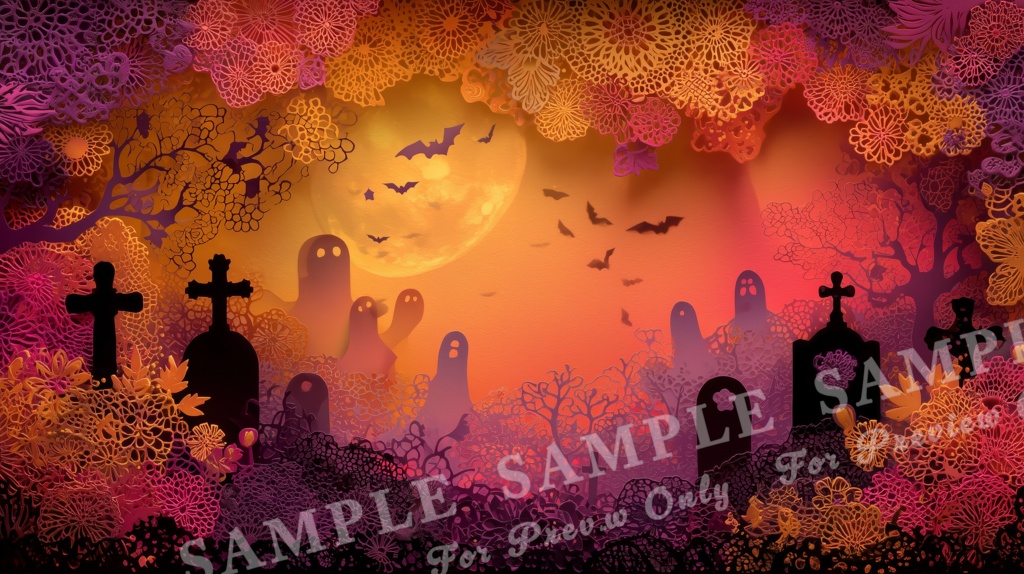 【ハロウィン2025 | 月夜の切り絵】影絵のハロウィンナイト|15枚