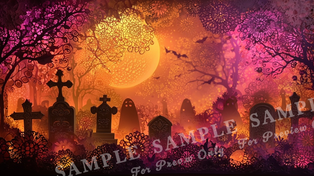 【ハロウィン2025 | 月夜の切り絵】影絵のハロウィンナイト|15枚