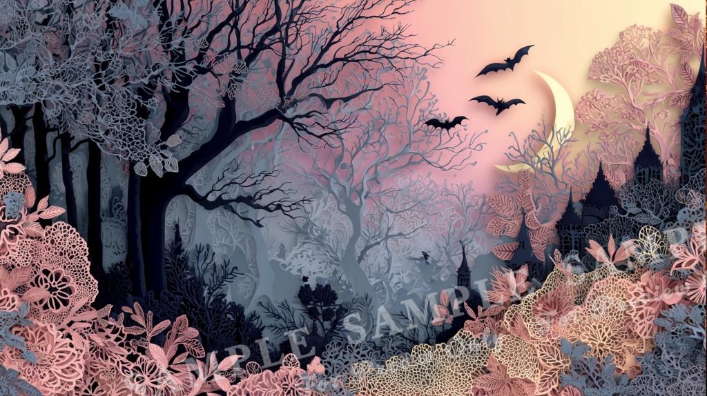 【ハロウィン2025 | 月夜の切り絵】月華のハロウィンナイト|15枚