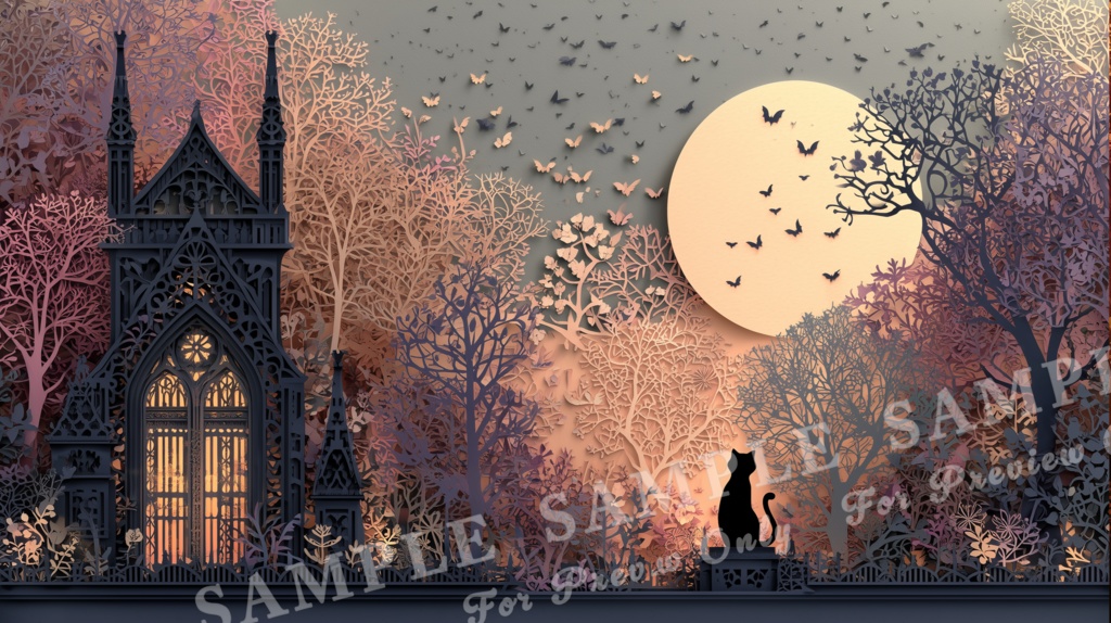 【ハロウィン2025 | 月夜の切り絵】月華のハロウィンナイト|15枚
