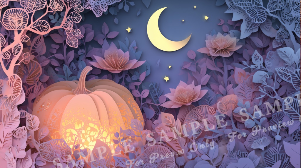 【ハロウィン2025 | 月夜の切り絵】月華のハロウィンナイト｜15枚
