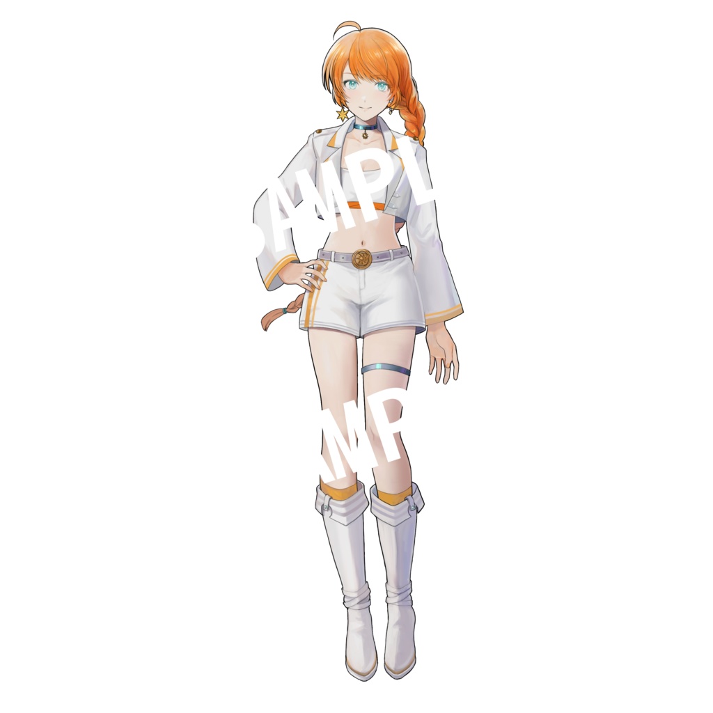 立ち絵001_オレンジおさげの少女