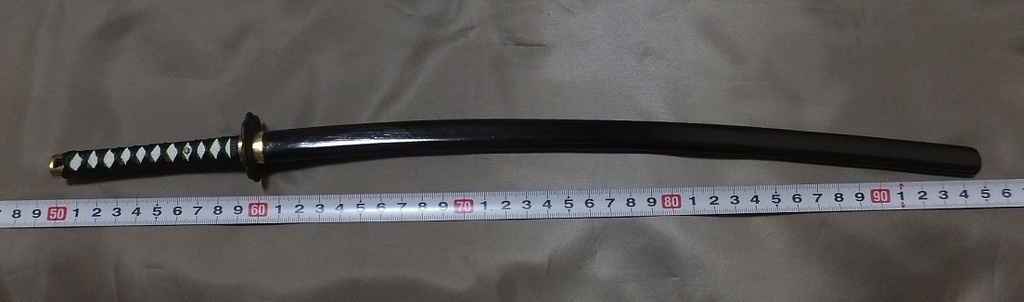 首の武器屋　　1/3　日本刀　（梅鍔）　物干し竿