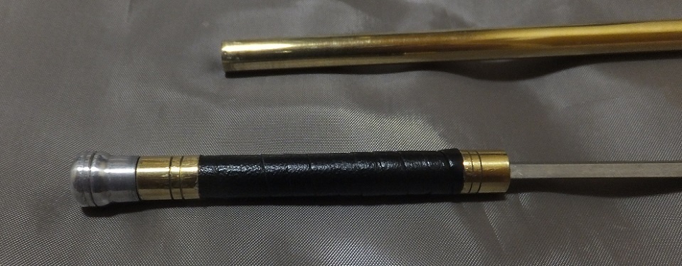 首の武器屋　1/3サイズ　　ソードステッキ（仕込杖）真鍮　フルスクラッチ