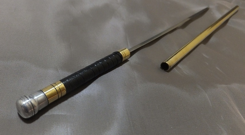 首の武器屋　1/3サイズ　　ソードステッキ（仕込杖）真鍮　フルスクラッチ