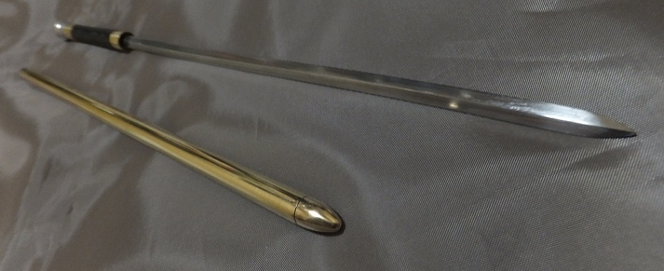 首の武器屋　1/3サイズ　　ソードステッキ（仕込杖）真鍮　フルスクラッチ
