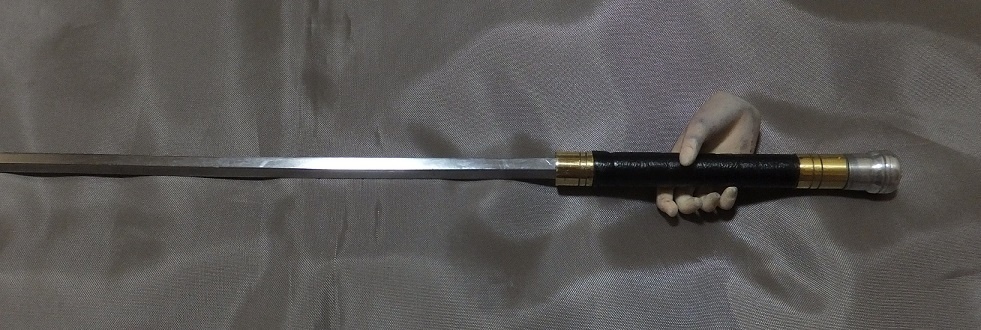 首の武器屋　1/3サイズ　　ソードステッキ（仕込杖）真鍮　フルスクラッチ
