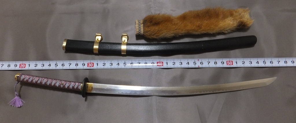首の武器屋　1/3ｻｲｽﾞ　大太刀（狐尻鞘）　フルスクラッチ
