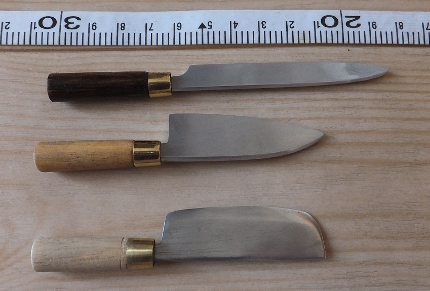 首の武器屋　1/3ｻｲｽﾞ　和包丁　３点SET　ﾌﾙｽｸﾗｯﾁ　柳・出刃・菜切　A