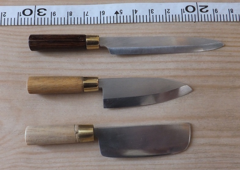 首の武器屋　1/3ｻｲｽﾞ　和包丁　３点SET　ﾌﾙｽｸﾗｯﾁ　柳・出刃・菜切　A