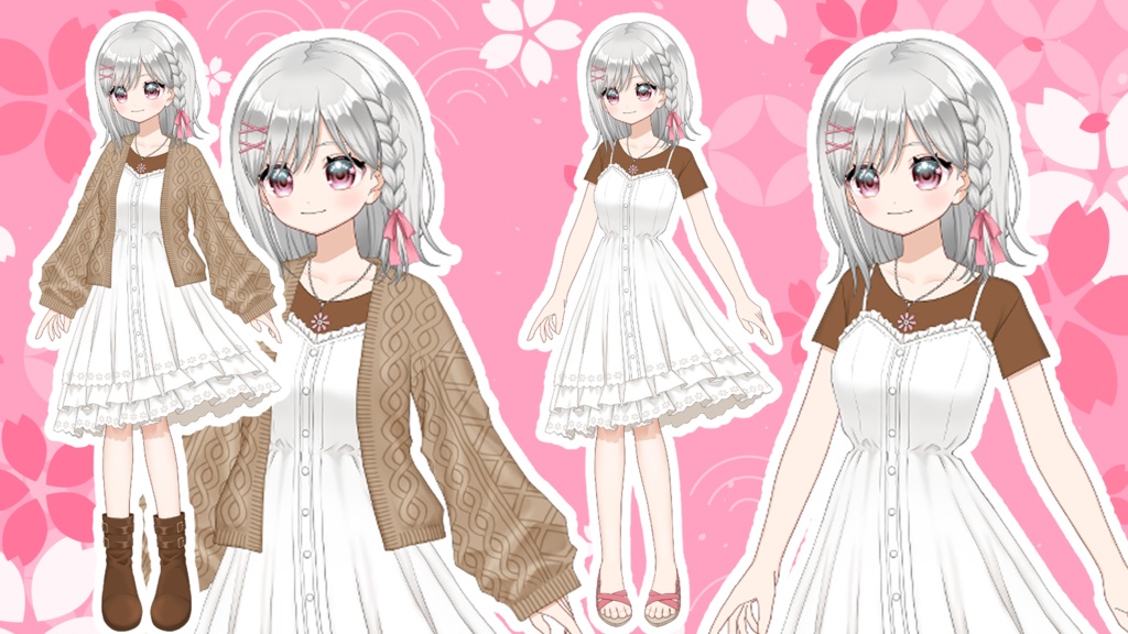 【Live2Dモデル】汎用モデル:三つ編みの女の子