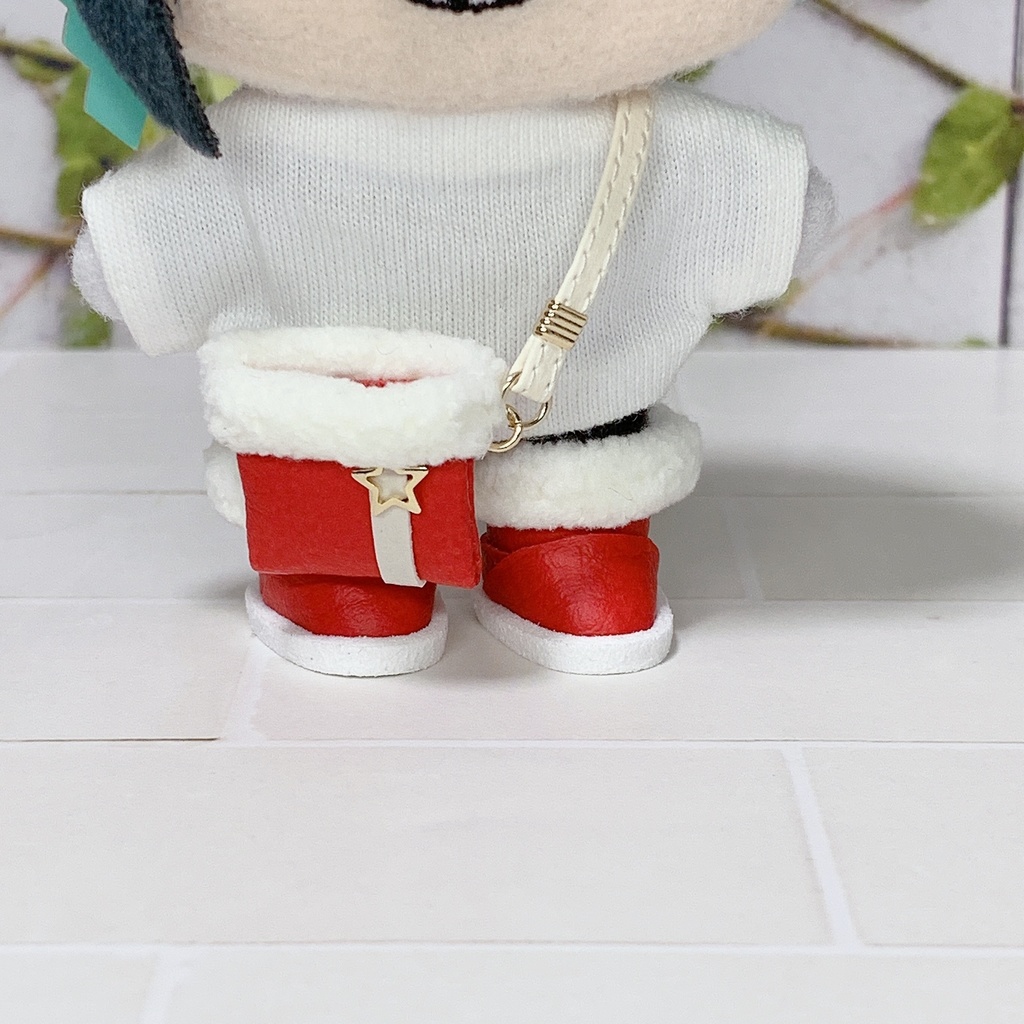 ぬい用モコモコブーツ&バッグ(赤)