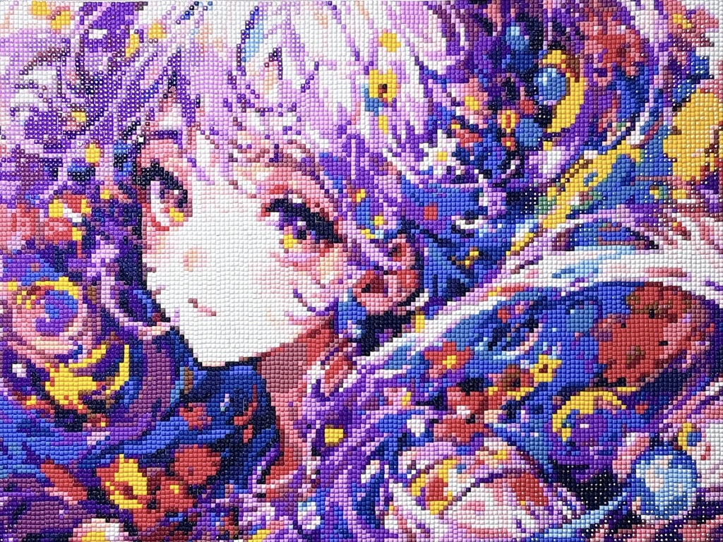 【ダイヤモンドアート】紫の髪の少女