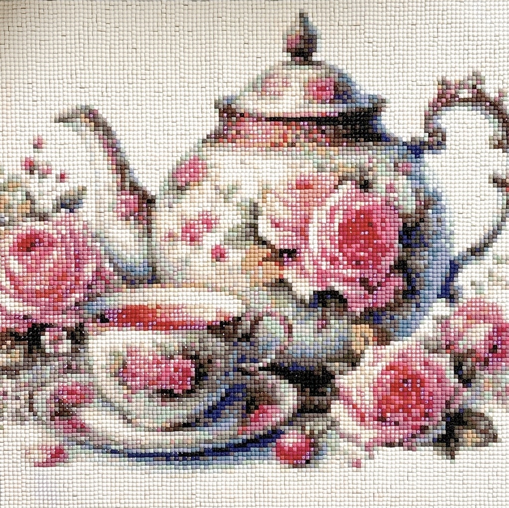 【ダイヤモンドアート】薔薇のティーセット