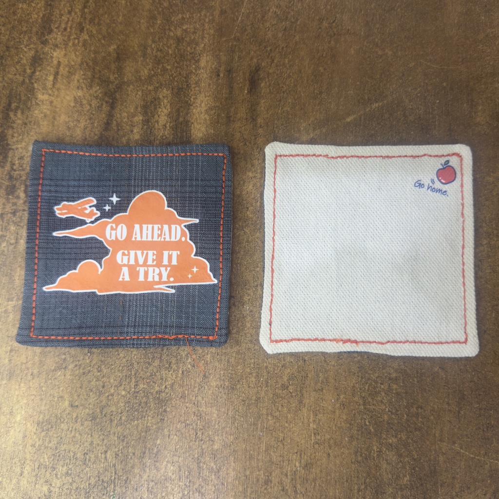 【マヒル】語録コースター(りんご柄/雲柄)