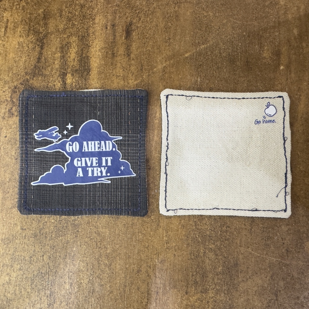 【マヒル】語録コースター(りんご柄/雲柄)