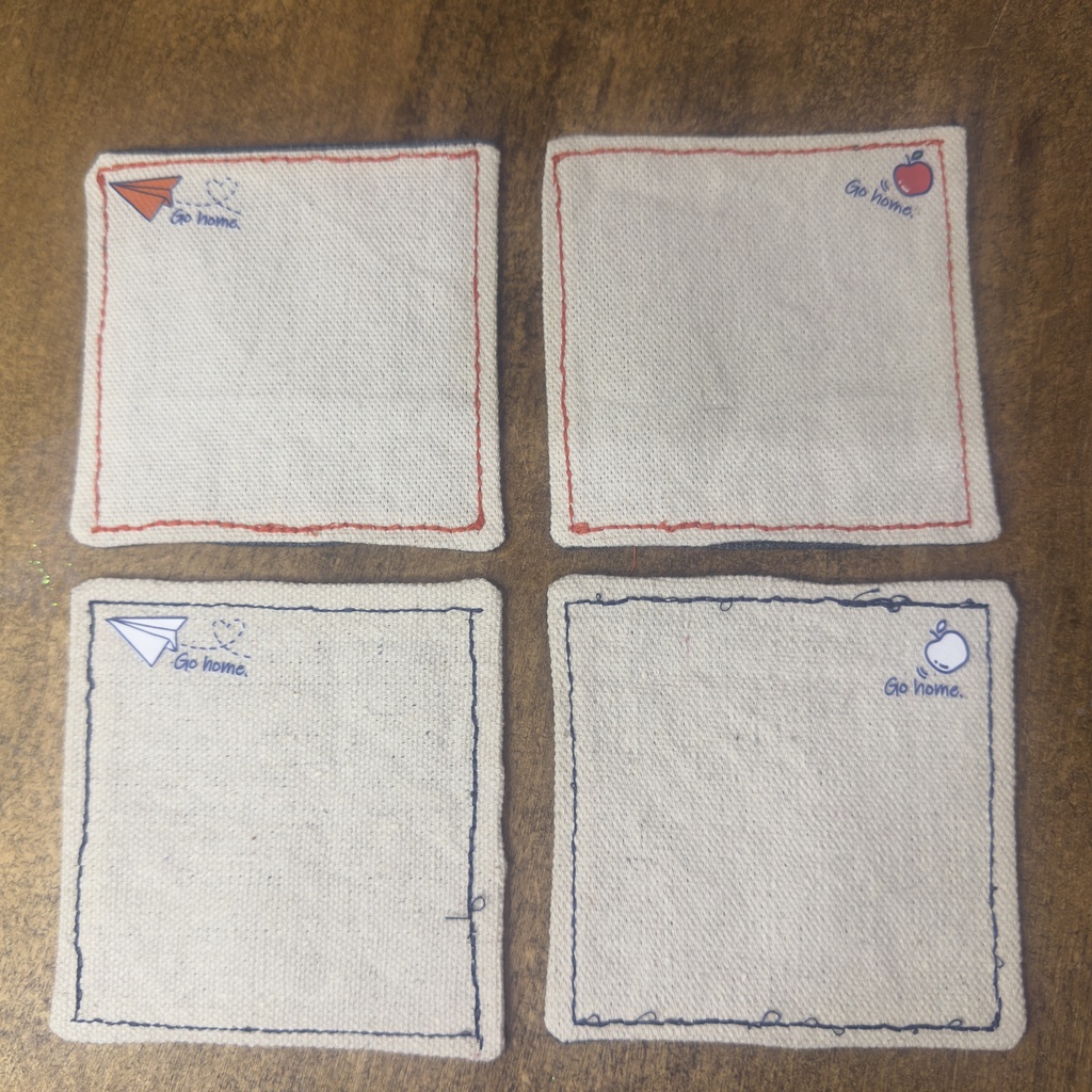 【マヒル】語録コースター(りんご柄/雲柄)