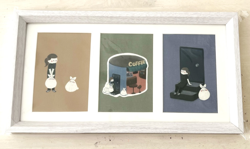 3連複製画『Behind the Scenes of the Cafe』