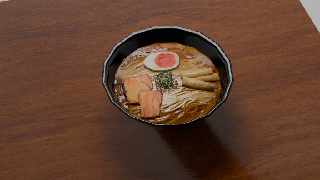 ローポリとは思えない!リアルなラーメン