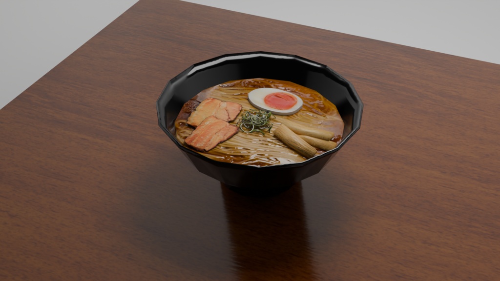 ローポリとは思えない!リアルなラーメン