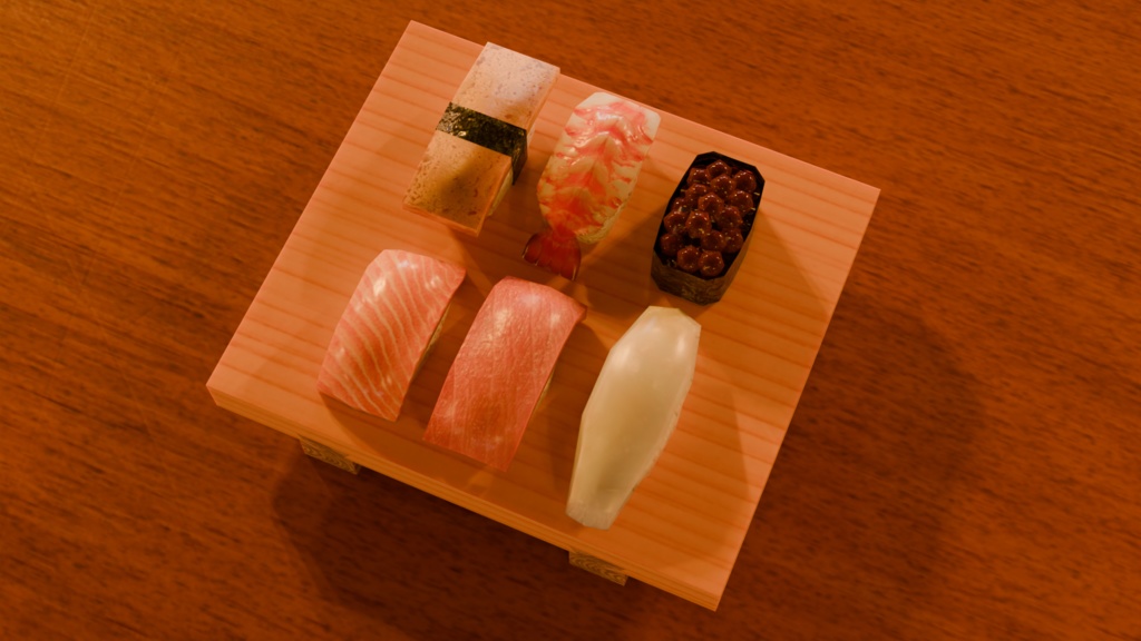 ローポリを感じさせないリアルな寿司