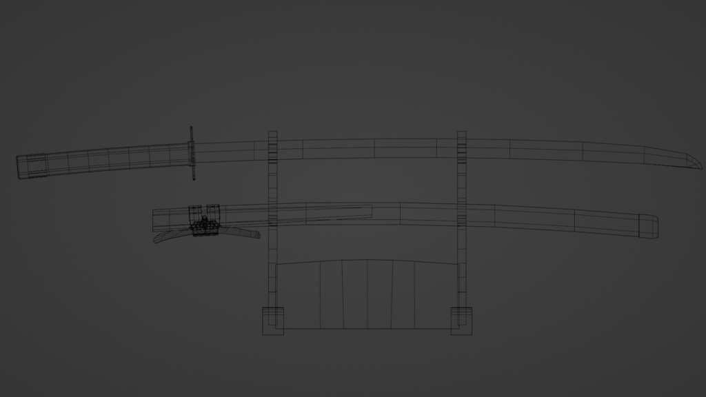 刀と刀掛け(武器アセットとしても使えます)
