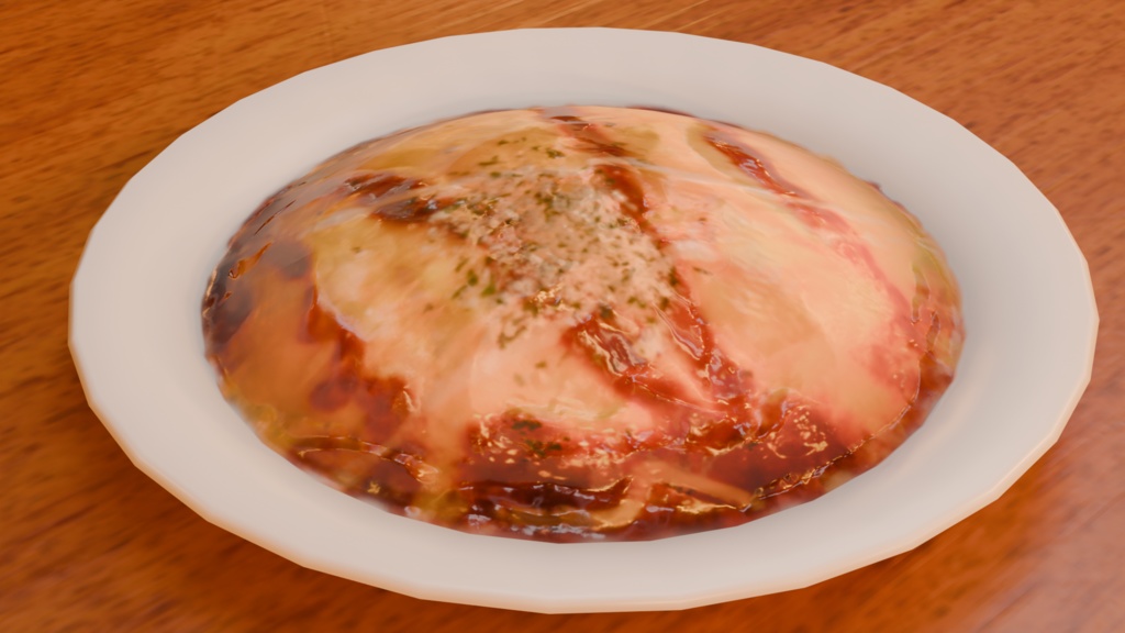 リアル!ローポリとろとろオムライス