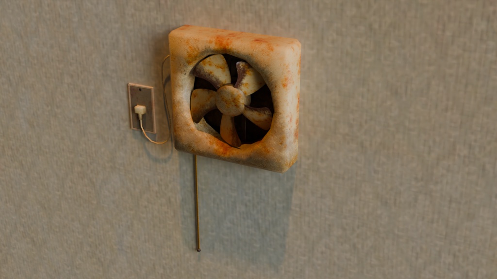 【ローポリ】汚れの目立つ換気扇 ファンが回ります!