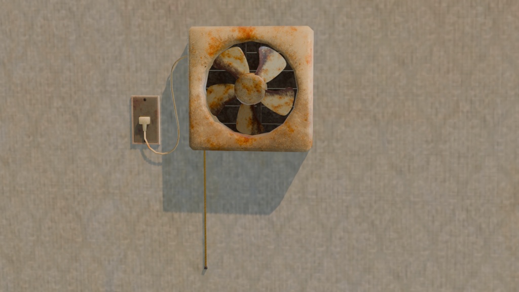 【ローポリ】汚れの目立つ換気扇 ファンが回ります!