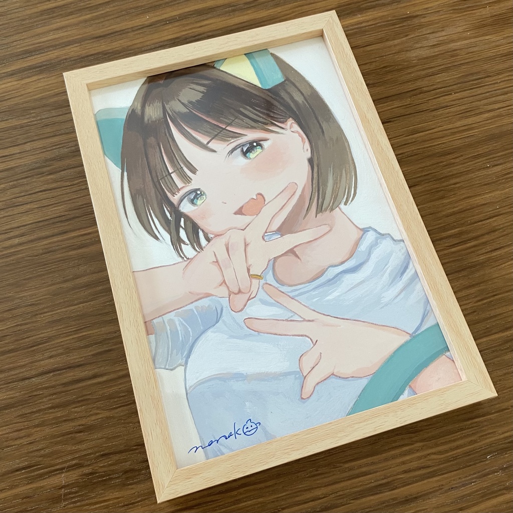 【ミニ原画】double peace‼︎(サイン・フレーム付き)