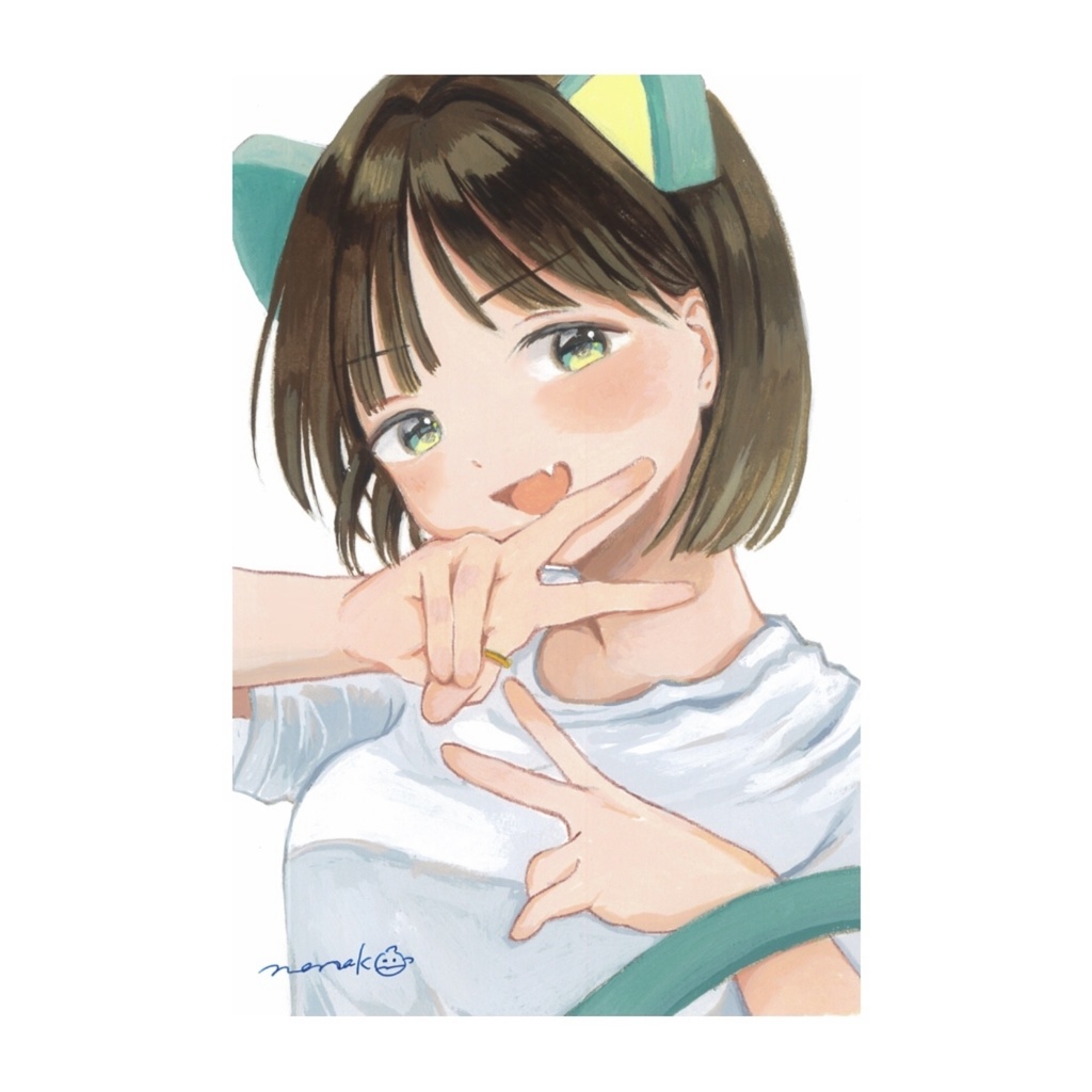 【ミニ原画】double peace‼︎(サイン・フレーム付き)