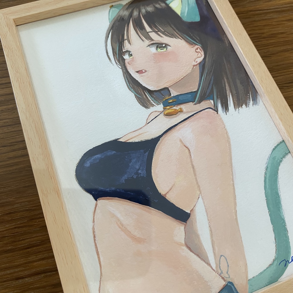 【ミニ原画】魅惑のライン②(サイン・フレーム付き)