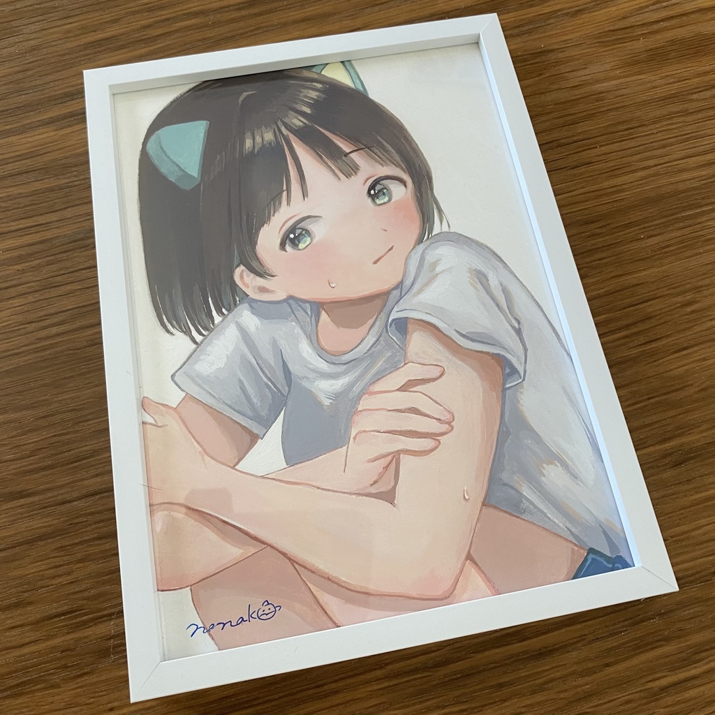 【ミニ原画】視線の先に(サイン・フレーム付き)