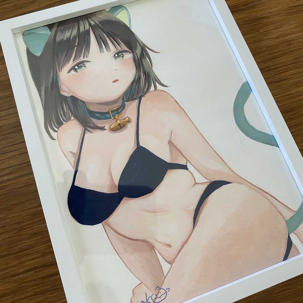 【ミニ原画】魅惑のライン①(サイン・フレーム付き)