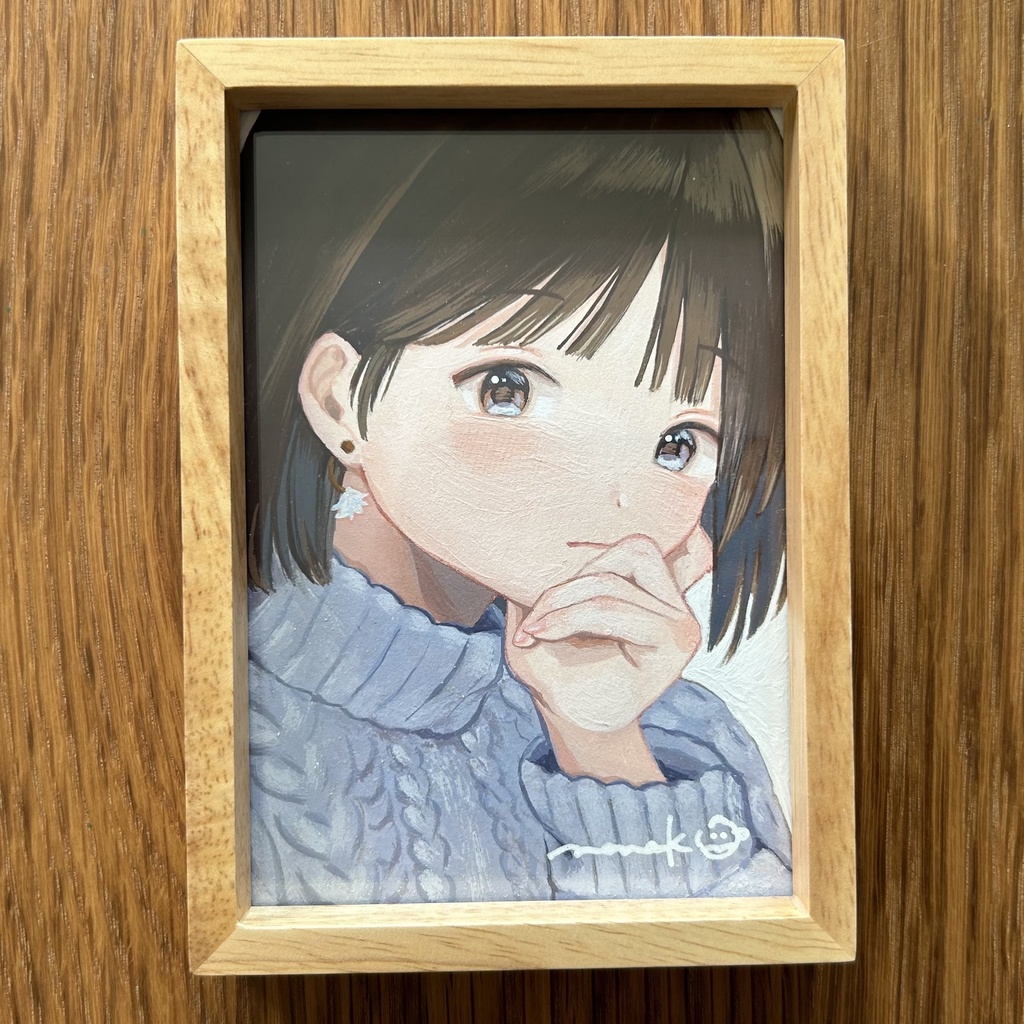 【ミニ原画】彼女と冬_2（サイン・フレーム付き）