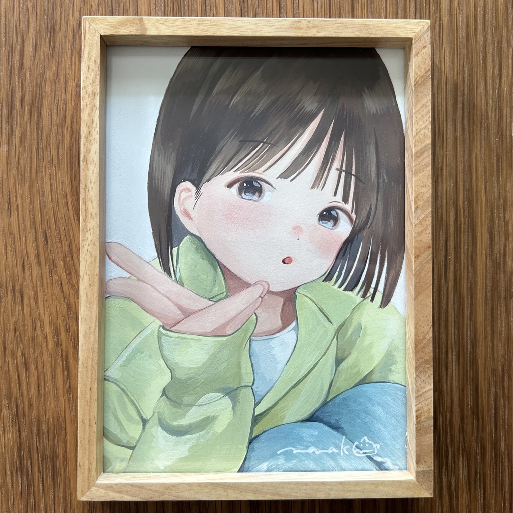 【ミニ原画】彼女と冬_4（サイン・フレーム付き）