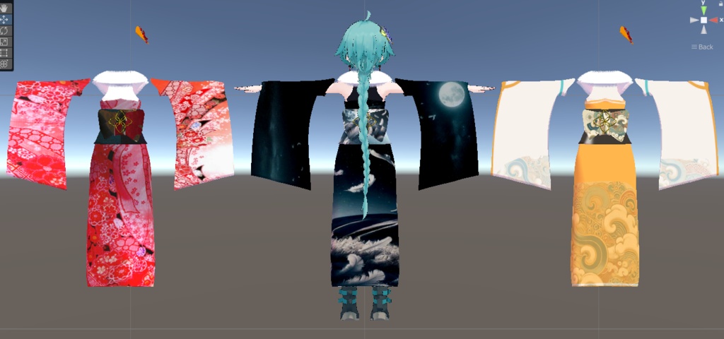 【薄荷対応】振袖、和服風衣装モデル