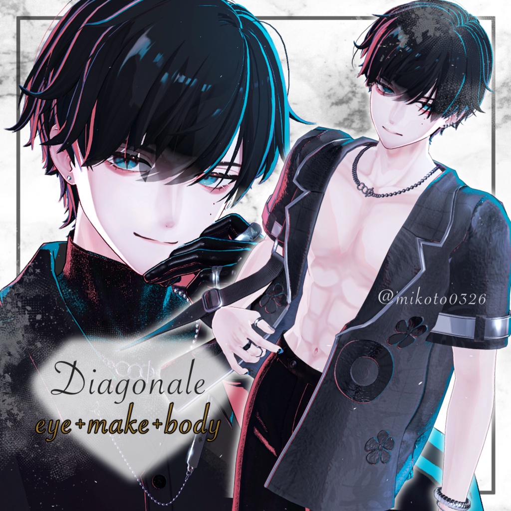 【狛乃-Komano】Diagonale eye+make+body texture