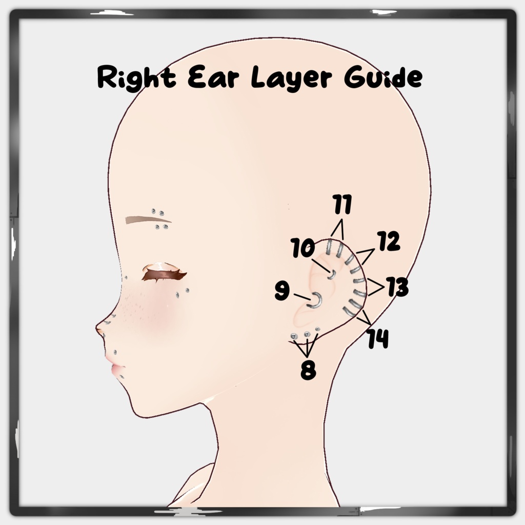 【Vroid】| Piercing Texture Pack