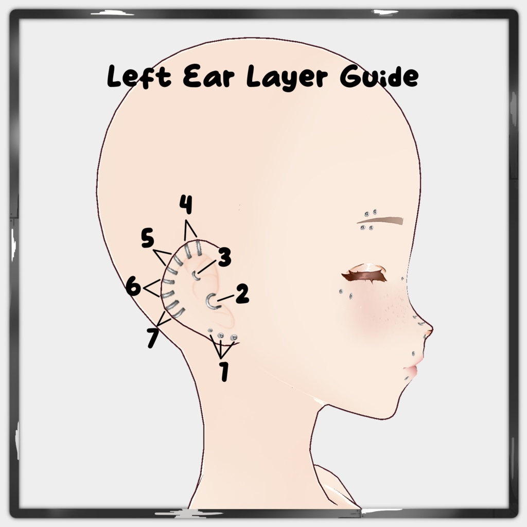 【Vroid】| Piercing Texture Pack