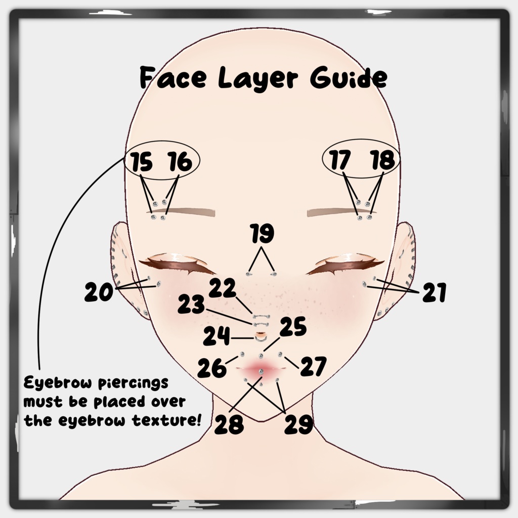 【Vroid】| Piercing Texture Pack