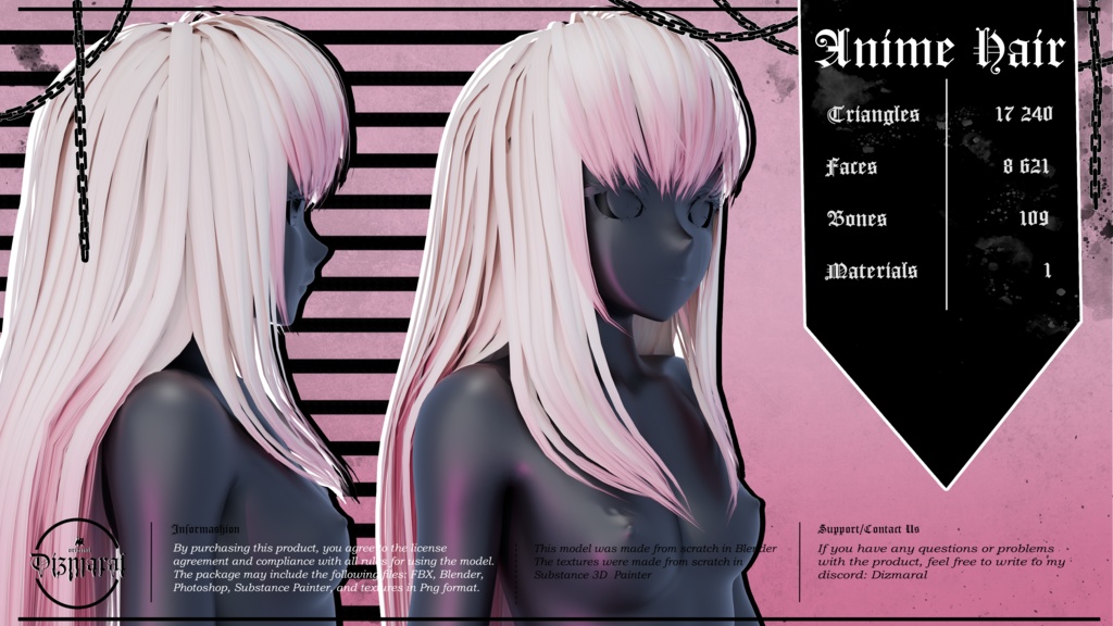 Anime Hair (VRChat Asset)