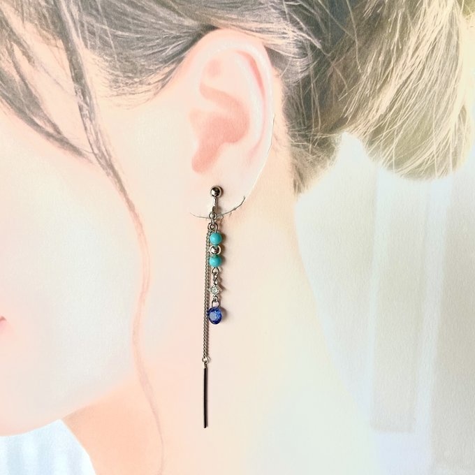 ターコイズスティックピアス/イヤリング