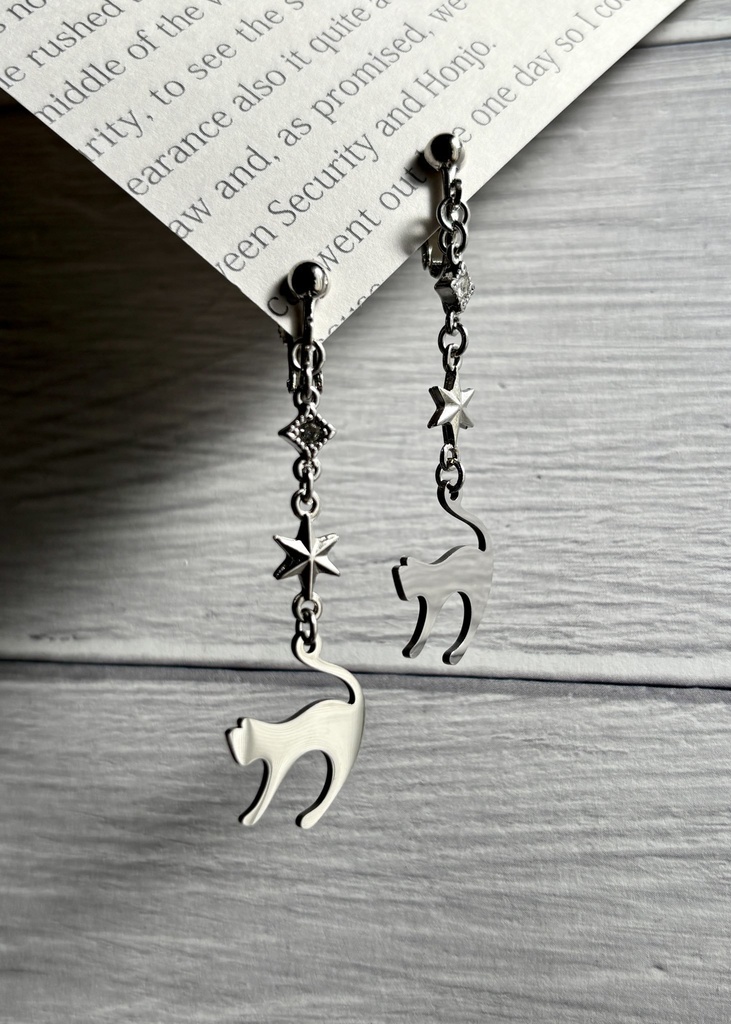 星猫のピアス・イヤリング