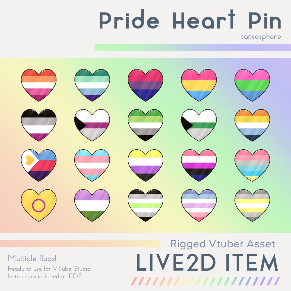 Pride Heart Pin【VTS Live2D Item】